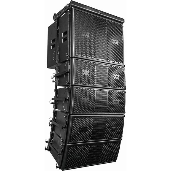 Sound Town MODE Audio Series Passive Line Array Speaker System with One 18-inch Subwoofer, Four Dual 8-inch Line Array Speakers, Full-Range / Bi-Amp Switchable, Black (FILA-118S208X4)