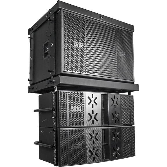 Sound Town MODE Audio Series Passive Line Array System with Dual 18-inch Subwoofer, Two Dual 12-inch Loudpeakers with FaitalPRO Neodymium Drivers, Flying Frames, Black (FILA-218S12.2X2)