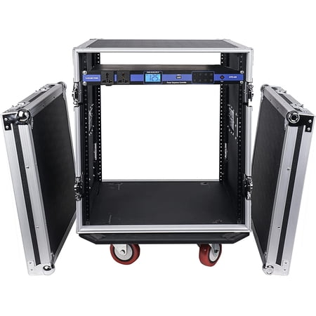 Sound Town PA DJ Combo with 12U Rack/Road ATA Case w/Casters, One 10 Outlet AC Power Conditioner/Sequencer (STRC-12PSA28)