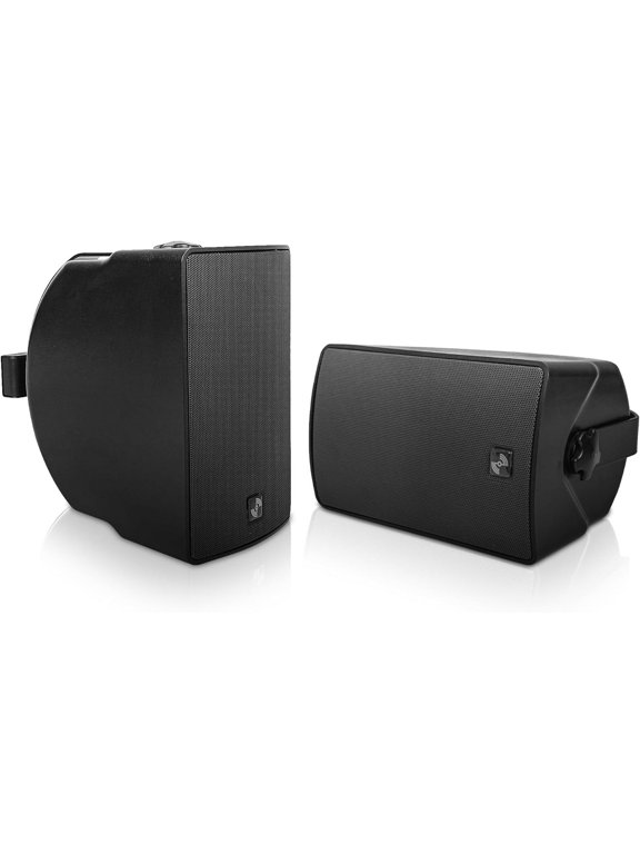 Pair of 6.5" Weather-Resistant Surface-Mount Speaker, Indoor/Outdoor, 70V/100V/8ohm, for Home & Commercial Installation, Black (TARVOS-65B-PAIR)