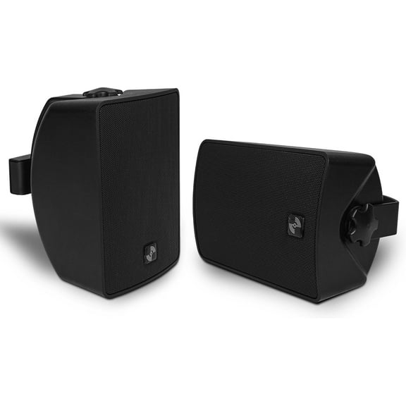 Sound Town Pair of 70V/100V 4.5" Weather-Resistant Surface-Mount Coaxial Passive Speakers, with IP56-rated Enclosure, for Home & Commercial Installations, Black (TARVOS-4B-PAIR)