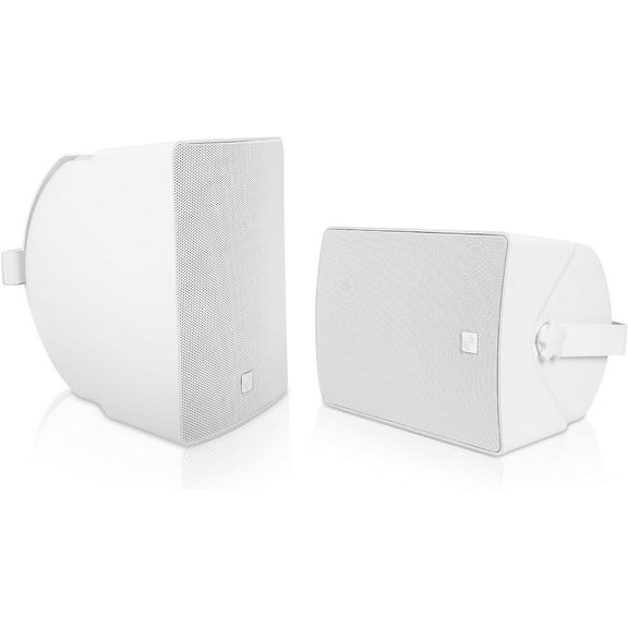 Sound Town Pair of 8" Weather-Resistant Surface-Mount Speaker, Indoor/Outdoor, 70V/100V/8ohm, for Home & Commercial Installation, White (TARVOS-8W-PAIR)