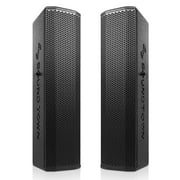 Sound Town Pair of Passive Wall-Mount Column Mini Line Array Speakers with 4 x 5 Woofers, Black for Live Event, Church, Conference, Lounge, CARPO-V5B