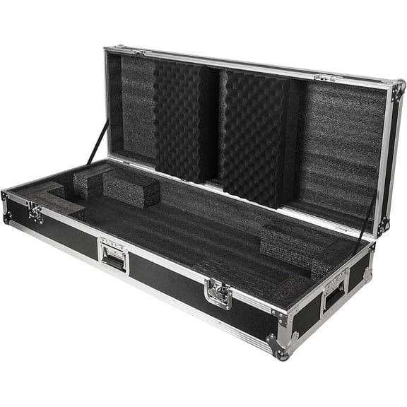 Sound Town Plywood 76-Note Keyboard ATA Flight Case, with Recessed Wheels, Handles and Latches, High-density Foam Interior (STRC-KB76W)