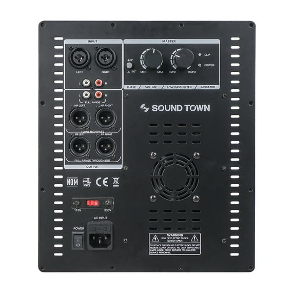 Sound Town STP Series Power Amp Plates for PA Speakers and Subwoofer (700W RMS,Class D, w/High-Pass Filter Outputs)