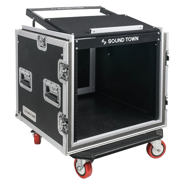 Sound Town Shock Mount 10U ATA Rack Case with 20 Rackable Depth, 11U ...