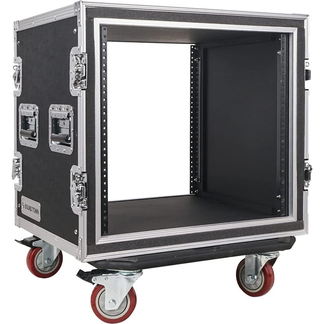 Sound Town Shock Mount 10U ATA Rack Case with 21