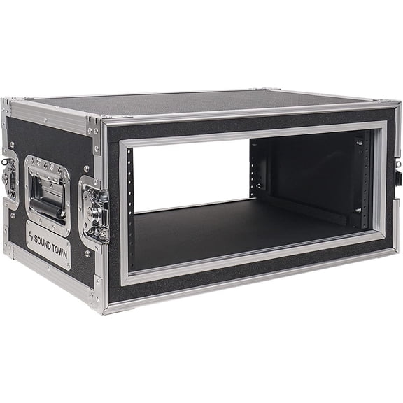 Sound Town Shock Mount 4U ATA Plywood Rack Case with 15" Rackable Depth, 4-Space Size, Pro Tour Grade (STRC-SP4US)