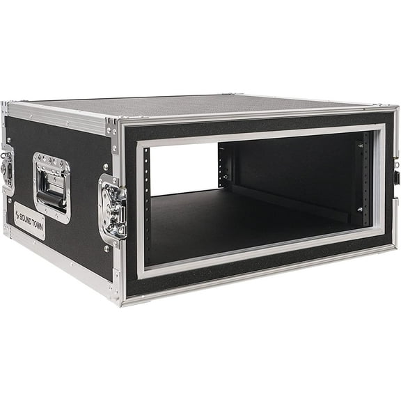 Sound Town Shock Mount 4U ATA Plywood Rack Case with 21" Rackable Depth, 4-Space Size, Pro Tour Grade (STRC-SP4U)