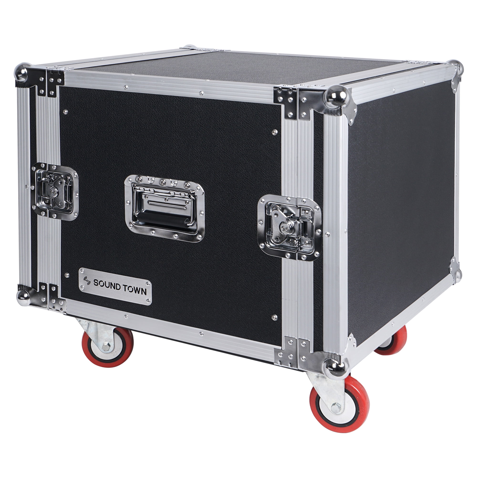 Sound Town Shock Mount 8U ATA Flight/Rack Case with 21” Rackable Depth ...