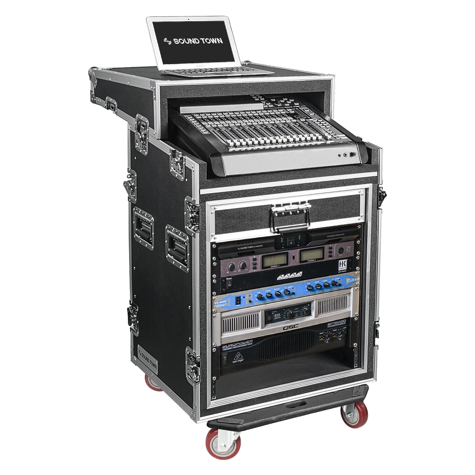 Sound Town Shock Mount 8U ATA Rack Case with 21 Rackable Sound Town Shock Mount 8U ATA Rack Case with 21 Rackable