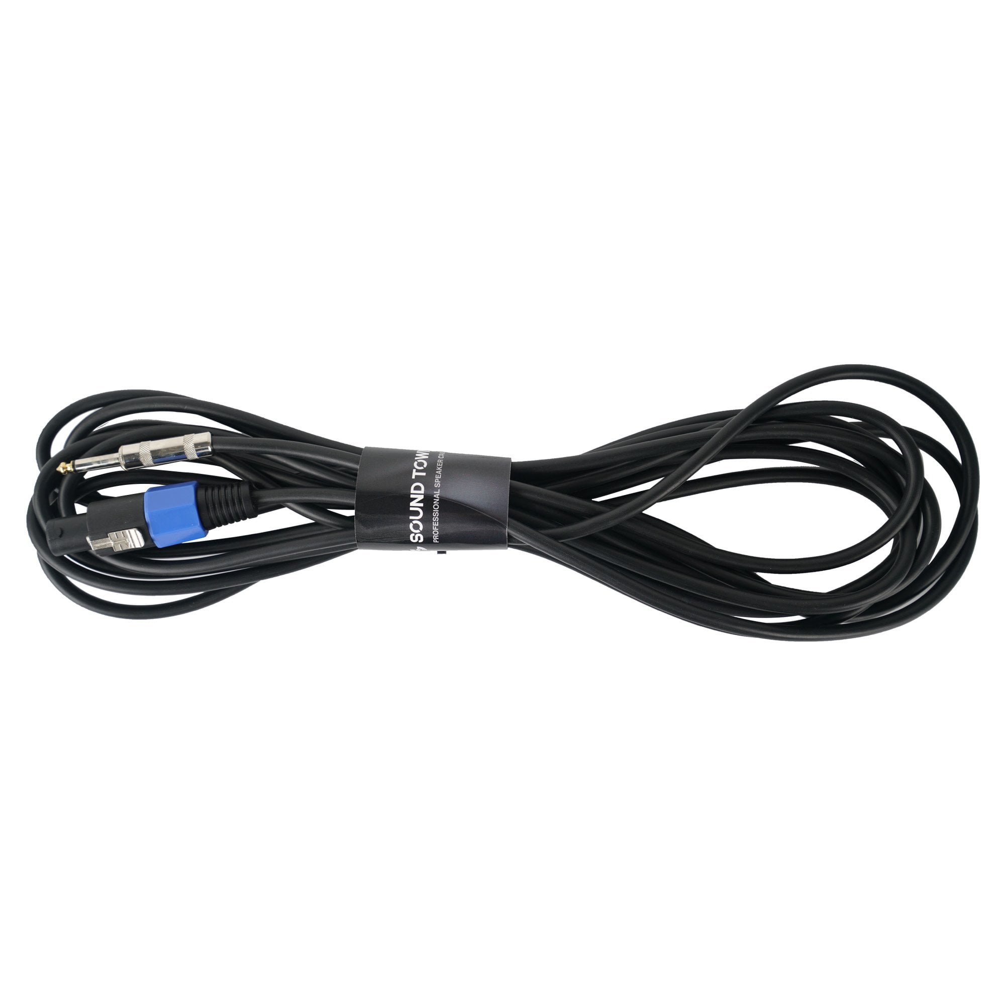 Sound Town Speakon to 1/4" Speaker Cable, 25 Feet, 12 Gauge, 2 Conductor, Male to Male (STC-12NJ25)