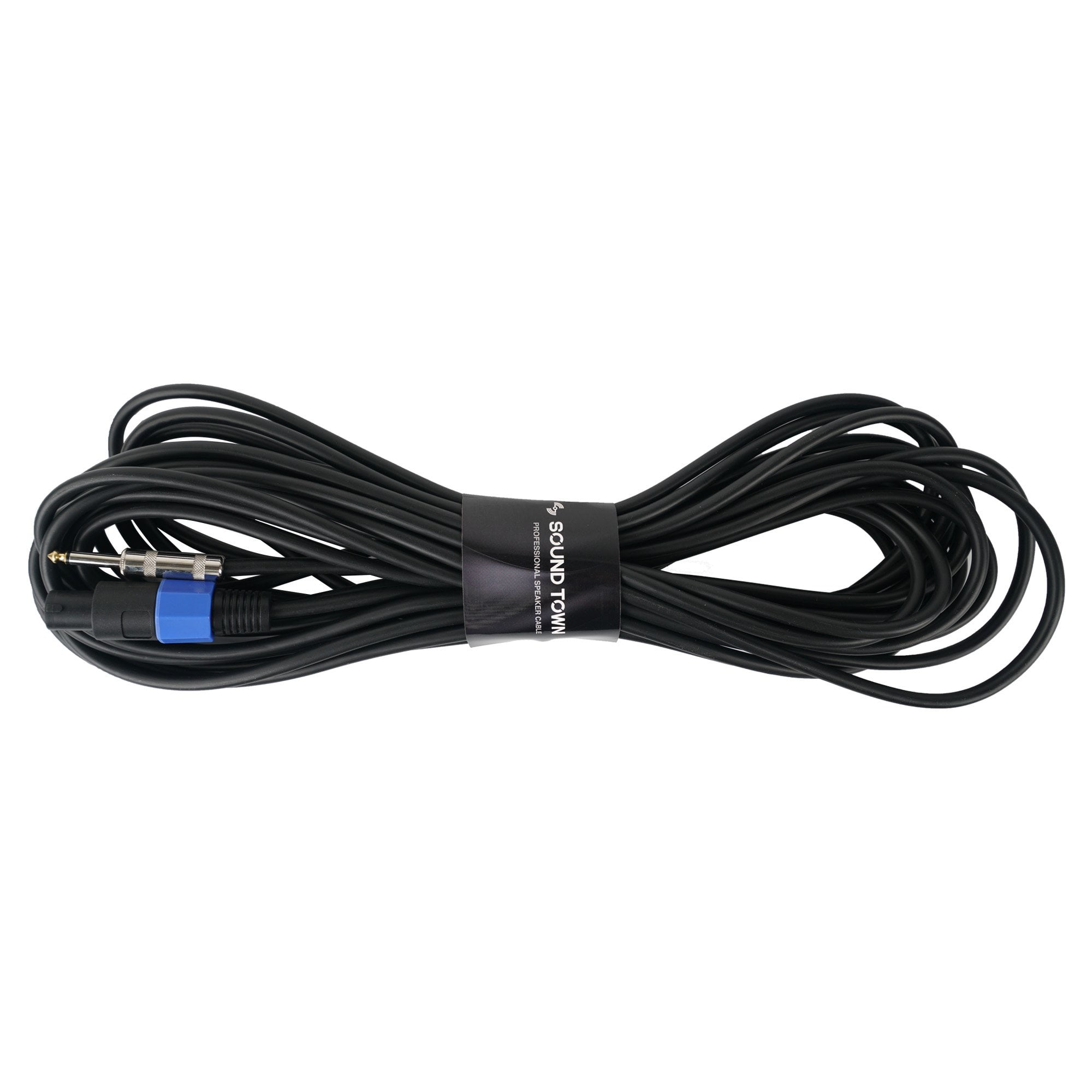 Sound Town Speakon to 1/4" Speaker Cable, 50 Feet, 12 Gauge, 2 Conductor, Male to Male (STC-12NJ50)