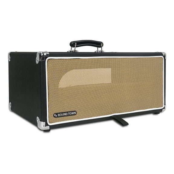 Sound Town Vintage 4U Amp Rack Case, 12.5" Depth with Rubber Feet, Dust Cover, Kickstand, Black (STVRC-4BK)