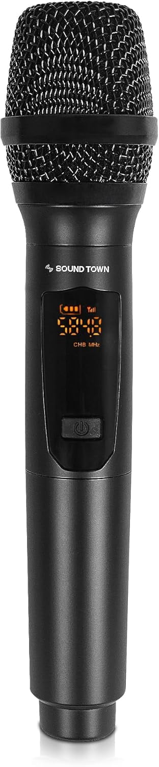 Sound Town Wireless Metal Handheld Microphone with 8 Channels, Built-in Pop Filter, Replacement for SWM15-MAX & SWM16-MAX Wireless Microphone Mixer Systems, Channel A (SWM-MAX-AMIC)