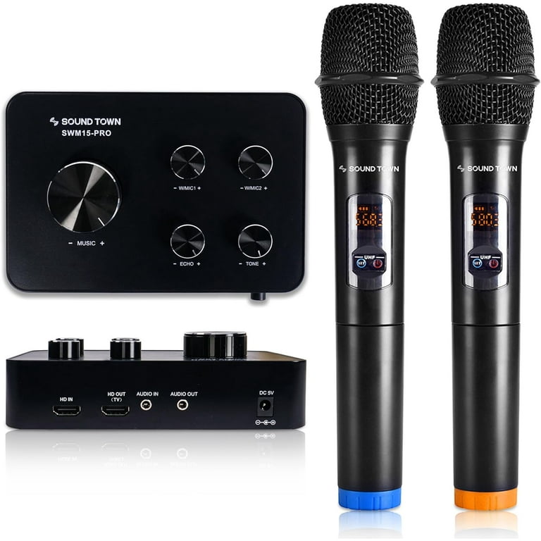 Sound Town Wireless Karaoke Microphone Mixer, HD Audio, Bluetooth