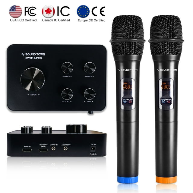 Sound Town Wireless Microphone Karaoke Mixer System with HDMI ARC