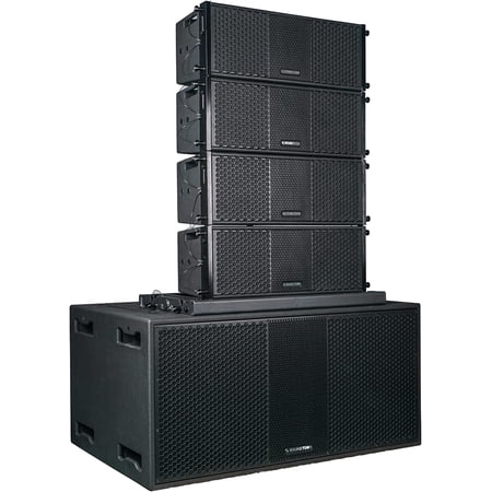 Sound Town ZETHUS Compact Dual PA Loudspeaker with Dual Subwoofer