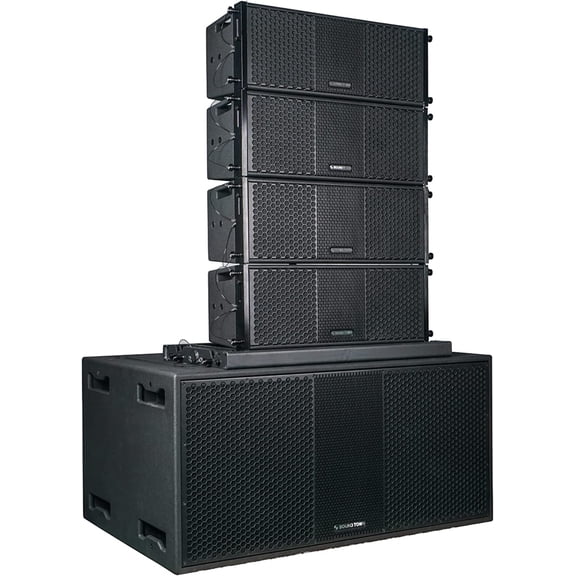Sound Town ZETHUS Compact Dual PA Loudspeaker with Dual Subwoofer
