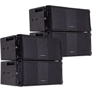 Sound Town ZETHUS Series Two Pairs of Dual 8 Passive Line Array Loudspeakers, 700W, Full-Range/Bi-Amp Switchable, Birch Plywood, Black (ZETHUS-208BV2-2PAIRS)