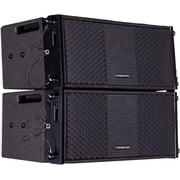 Sound Town ZETHUS Series Pair of 2 Dual 8 Passive Line Array Loudspeakers, 700W, Full-Range/Bi-Amp Switchable, Birch Plywood, Black ZETHUS-208BV2-PAIR