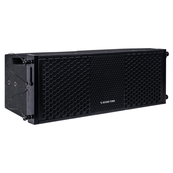 Sound Town ZETHUS Series Dual 8" Passive Line Array Loudspeaker, 700W, Full-Range/Bi-Amp Switchable, Birch Plywood, Black (ZETHUS-208BV2)