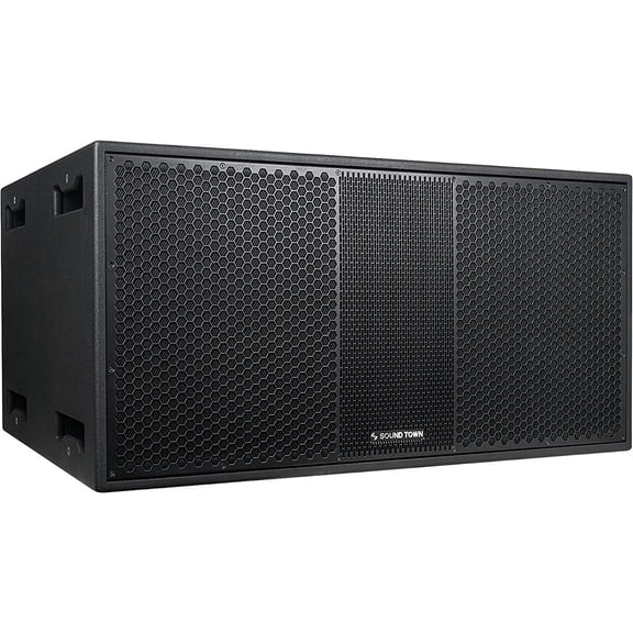 Sound Town ZETHUS Series Dual 18" 3200W High Power Line Array Passive Subwoofer, Black, for Stages, Bars, Clubs (ZETHUS-218S)