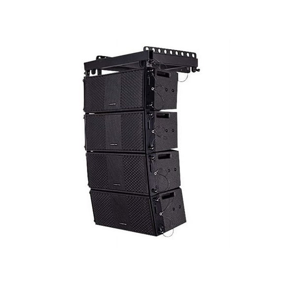 Sound Town ZETHUS Series Passive Line Array System with Four Dual 8" Line Array Loudspeakers, One Flying Frame, 700W, Full-Range/Bi-Amp Switchable, Birch Plywood, Black (ZETHUS-208BV2X4)