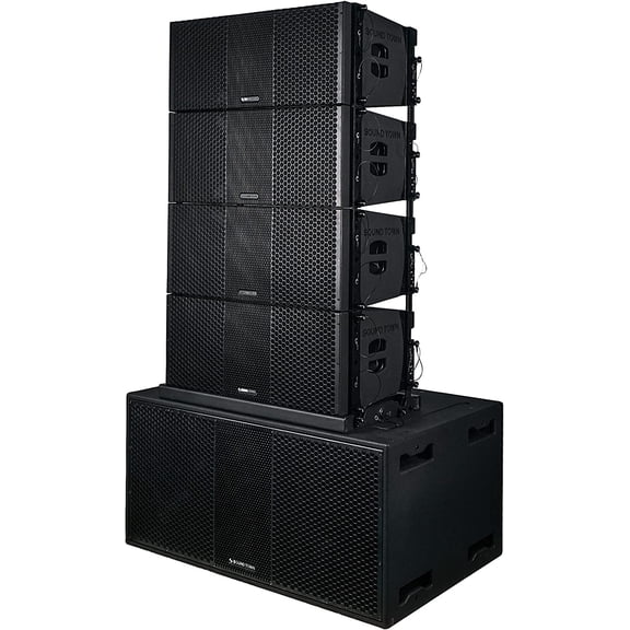 Sound Town ZETHUS Series Loudspeakers with Stack Adapter, Black