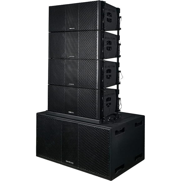 Sound Town ZETHUS Series Loudspeakers with Stack Adapter, Black