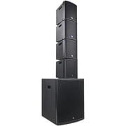 Sound Town ZETHUS Series Line Array Speaker System with One 15 Subwoofer, Four Compact 6 x 3 Line Array Speakers, Black ZETHUS-M115SM3X4