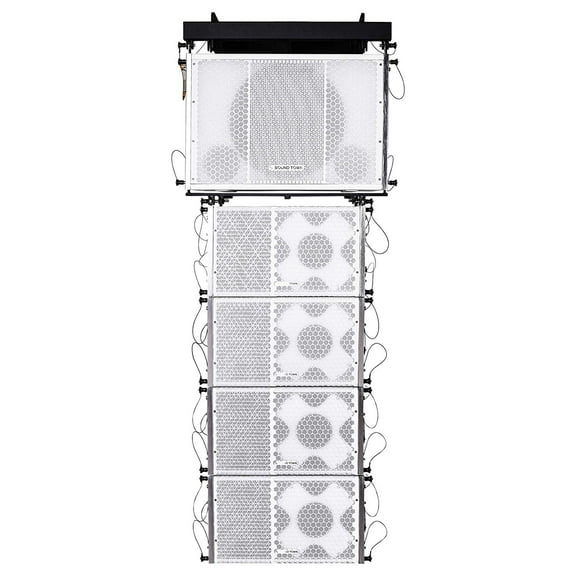 Sound Town ZETHUS Series Line Array Speaker System with One 15-inch Line Array Subwoofer, Four Compact 1 X 10-inch Line Array Speakers, White