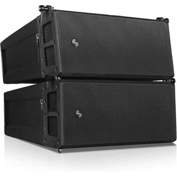 Sound Town ZETHUS Series Pair of Dual 6.5" Powered Line Array Speakers with Class-D Amplifier, DSP, for Lounge, Club, Bar, Theater, Restaurant, Church, Black(ZETHUS-A26PW-PAIR)