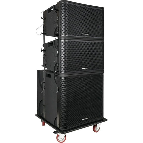 Sound Town ZS-V1812X2OC Lightweight Black Corded Electric Line Array Speaker 12 in