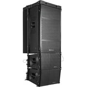 Sound Town ZETHUS Series Powered Line Array Speaker System with Dual 15-inch Line Array Subwoofer, Two 10-inch Line Array Speakers, One Flying Frame, Black ZS-215SP110PX2