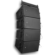 Sound Town ZETHUS Series Powered Line Array Speaker System with Four Dual 8-inch Line Array Speakers, One Flying Frame, Black ZS-A28X4F