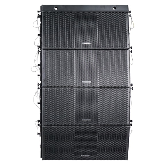 Sound Town ZETHUS Series Powered Line Array System with Four Dual 10" Loudspeakers and Flying Frame, Class-D Amp, DSP, Black