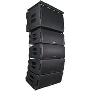 Sound Town ZETHUS Series Water-Resistant Line Array Speaker System Subwoofer, Black, 85 lb