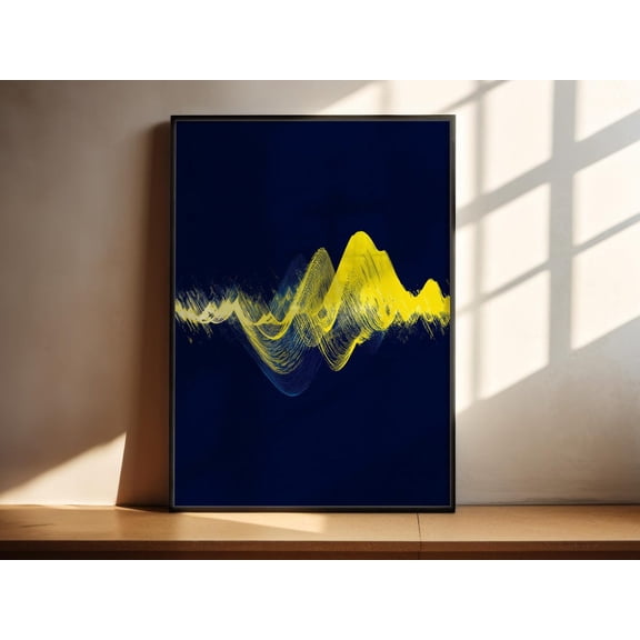 Sound Wave Art Abstract Music Neon Audio Wave Print Music Studio Decor, Unframed Paper Print