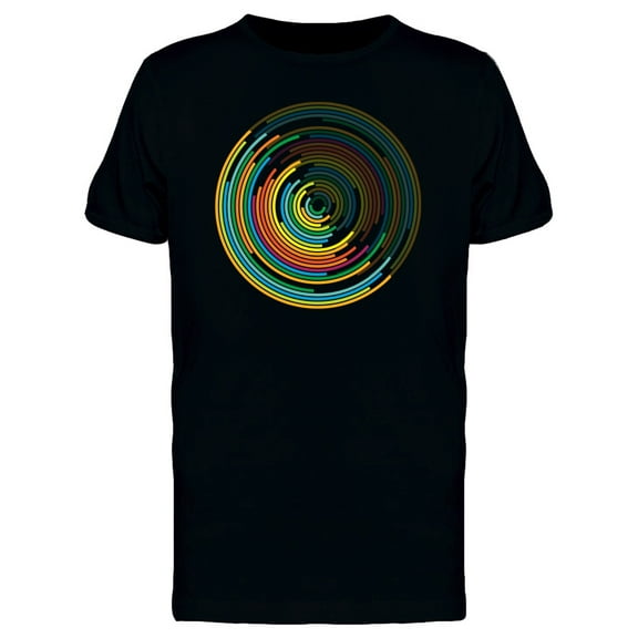 Sound Waves Circle Art T-Shirt Men -Image by Shutterstock, Male 3X-Large