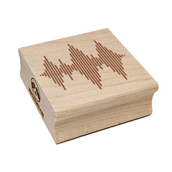 Sound Waves Music Square Rubber Stamp Stamping Scrapbooking Crafting - Small 1.25in
