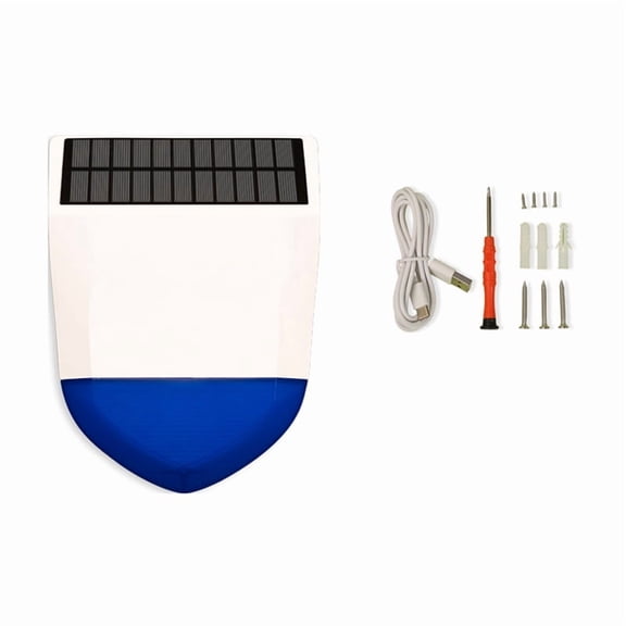 Sound and Light Siren Alarm Solar Outdoor IPX5 with Rechargeable Battery Zigbee Solar Smart Sound and Light Sensor