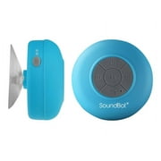 مكبر صوت لاسلكي محمول من SoundBot، بدون استخدام اليدين، ميكروفون مدمج، مكبر صوت بلوتوث مقاوم للماء، 6 ساعات من اللعب، أزرق