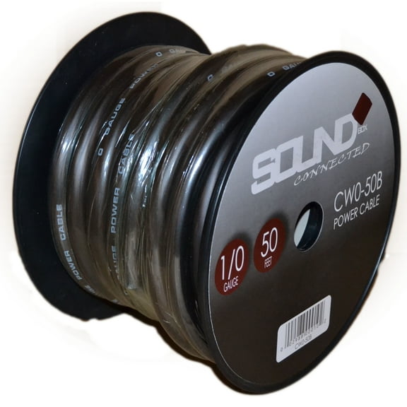 SoundBox 0 Gauge Amplifier Wire Power/Ground 1/0 Ga Amp Wire 50 Feet Spool Cable