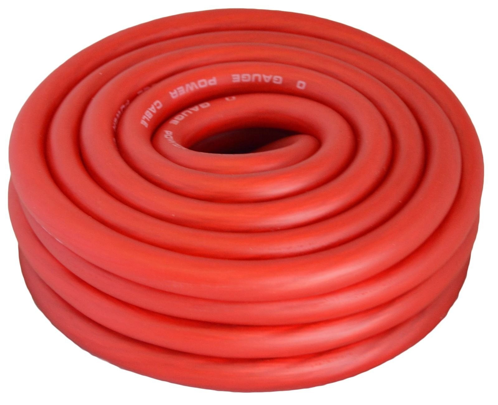 SoundBox 0 Gauge Red Amplifier Power / Ground Wire 1/0 Ga Amp Cable, 25 Feet