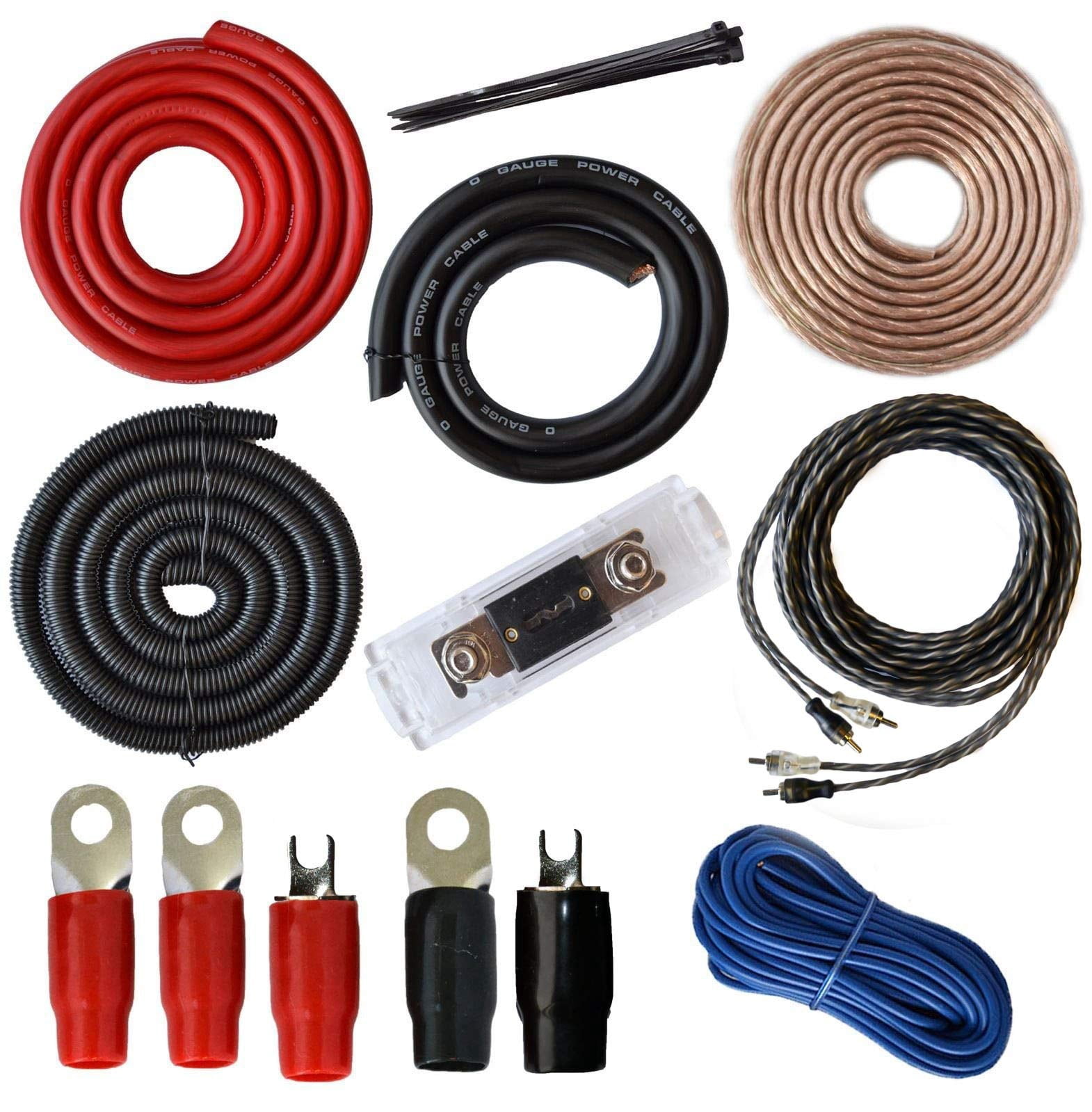 SoundBox PCK0, 0 Gauge Amp Kit Complete Amplifier Install Wiring Cables ...