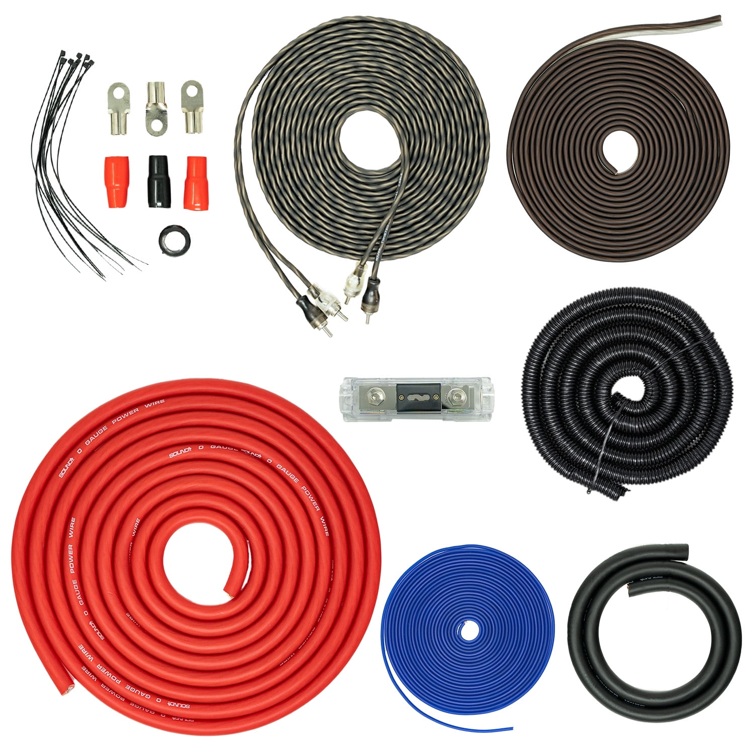 SoundBox PCK0, 0 Gauge Amp Kit Complete Amplifier Install Wiring Cables