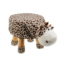 SoundCritter 12" Kid's Furniture Plush Animal Stool w/ Built-in Speaker, Ottoman Seat Footstool, Giraffe