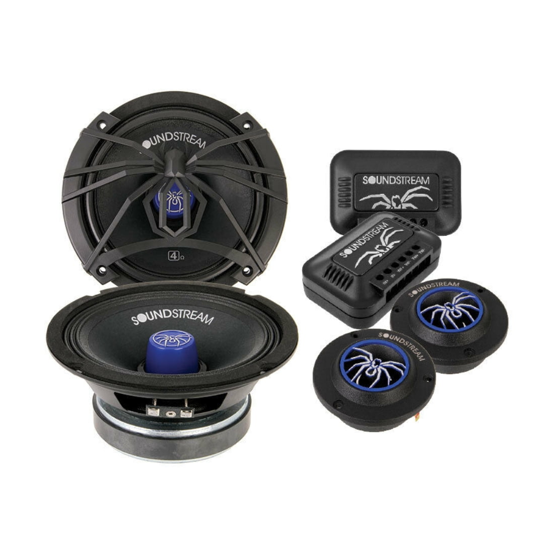 Soundstream SM650C 6.5" Pro Audio Components W/ Tweeters-crossovers [pair] 200w 4 Color Changeable