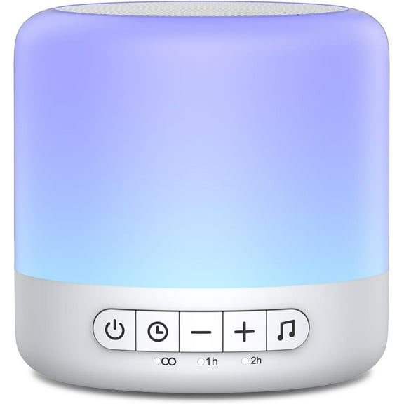 Soundbar Speakers White Noise Sound Machine with 30 Sounds 12 Night Light 32 Volume 3 Timers Portable Sleep Machine for Office Travel Noise Canceling Lullaby & Rain Sound for Baby, Adults